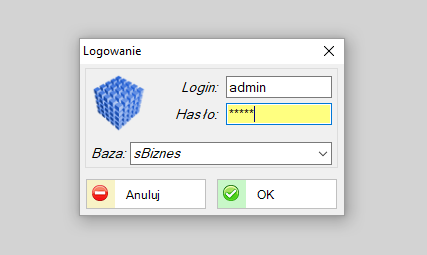 Logowanie do sBiznes demo